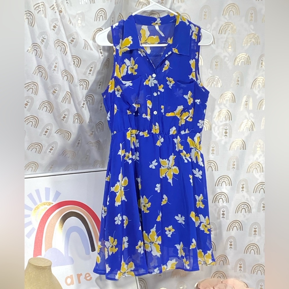 Floral Blue Midi Dress
